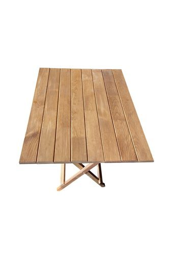 Apak Ahşap 80x60 cm Dikdörtgen Ahşap Katlanır Kamp Masası Kahverengi