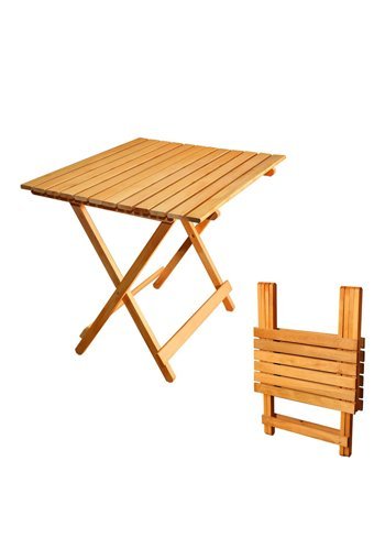 Apak Ahşap 60x52 cm Dikdörtgen Ahşap Katlanır Kamp Masası Kahverengi