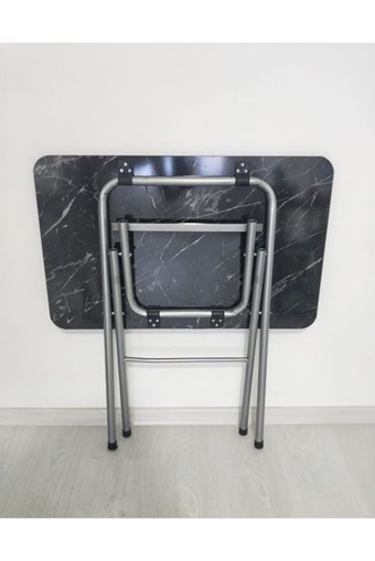 Ars 80x50 cm Dikdörtgen Ahşap Katlanır Kamp Masası Siyah