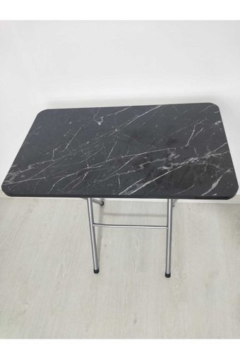 Ars 80x50 cm Dikdörtgen Ahşap Katlanır Kamp Masası Siyah