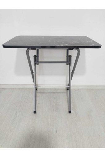 Ars 80x50 cm Dikdörtgen Ahşap Katlanır Kamp Masası Siyah