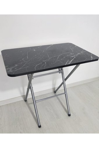 Ars 80x50 cm Dikdörtgen Ahşap Katlanır Kamp Masası Siyah