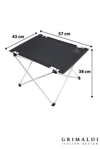 Elbisavm 57x53 cm Çantalı Dikdörtgen Kumaş Katlanır Kamp Masası Siyah