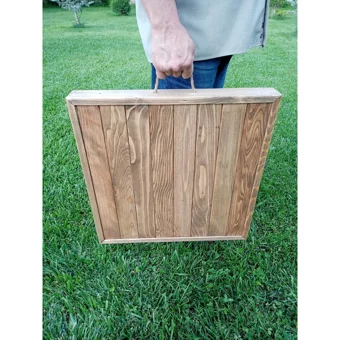 Aysebir 50x50 cm Dikdörtgen Ahşap Katlanır Kamp Masası Açık Kahverengi