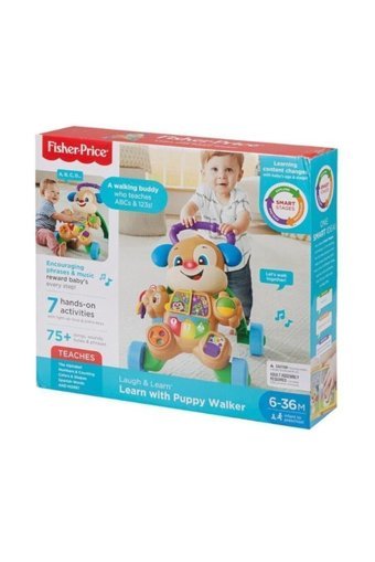 Fisher-Price Eğitici Köpekçik Köpekli 4 Tekerlekli Oyuncaklı Müzikli İlk Adım Yürüteç Kahverengi