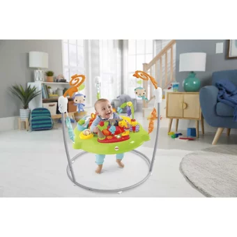 Fisher-Price Jumperoo Yağmur Ormanı Desenli Oyuncaklı İlk Adım Yürüteç Yeşil