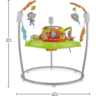 Fisher-Price Jumperoo Yağmur Ormanı Desenli Oyuncaklı İlk Adım Yürüteç Yeşil