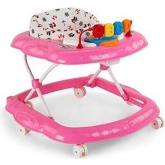 Baby2Go 2076 Budy 6 Tekerlekli 3 Kademeli Oyuncaklı Müzikli Örümcek Yürüteç Pembe