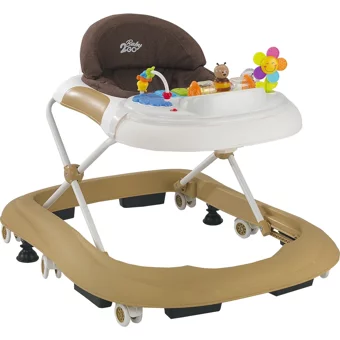 Baby2Go 2083 Lüks 6 Tekerlekli 3 Kademeli Oyuncaklı Müzikli Örümcek Yürüteç Kahverengi