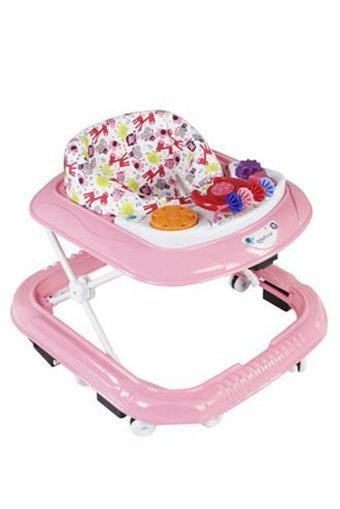 Baby Force BF-02 Hayvanlı 10 Tekerlekli 3 Kademeli Oyuncaklı Örümcek Yürüteç Pembe