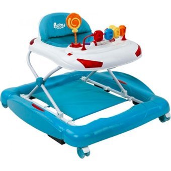 Baby Hope 219 Tobby Salla Yeni Versiyon 4 Tekerlekli Oyuncaklı Sallanan Müzikli Örümcek Yürüteç Mavi