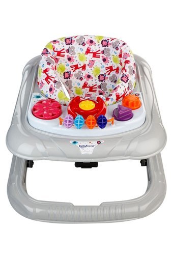 Baby Force BF-02 Hayvanlı 10 Tekerlekli 3 Kademeli Oyuncaklı Örümcek Yürüteç Gri