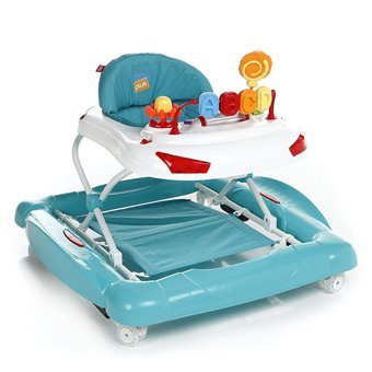 Baby Plus Cozy 4 Tekerlekli Oyuncaklı Sallanan Müzikli Örümcek Yürüteç Turkuaz