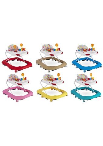 Baby Hope 218 Tobby Puantiyeli 6 Tekerlekli Oyuncaklı Müzikli Örümcek Yürüteç Pembe
