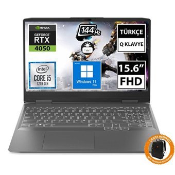 Lenovo LOQ 82XV00T6TX13 Harici GeForce RTX 4050 Intel Core i5 12450H 64 GB DDR5 512 GB SSD 15.6 inç FHD Windows 11 Pro Gaming Laptop CNT014 Çanta