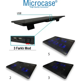 Microcase Al3500 5 Fanlı Rgb 17 İnç Laptop Soğutucu