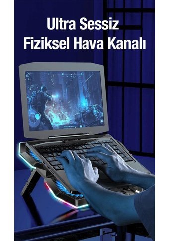 Coofbe Profesyonel 5 Fanlı Rgb Laptop Soğutucu