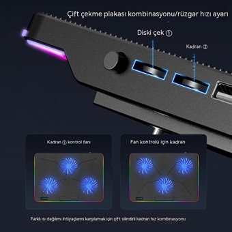 Demon Knight Sessiz Rgb Laptop Soğutucu