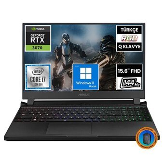 Gigabyte Aours 5 SE4-73TR213SH04 Harici GeForce RTX 3070 Intel Core i7 12700H 16 GB DDR4 2 TB SSD 15.6 inç FHD Windows 11 Home Gaming Laptop CNT005 Çanta