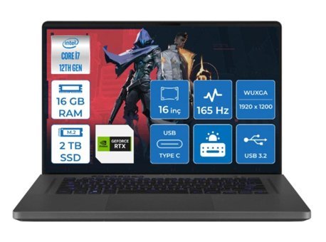 Asus ROG ZEPHYRUS G16 GU603ZU-N3019 Harici GeForce RTX 4050 Intel Core i7 12700H 16 GB DDR5 2 TB SSD 16 inç FHD Freedos Gaming Laptop