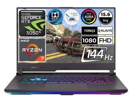 Asus ROG Strix G15 G513IE-HN065A7 Harici GeForce RTX 3050 Ti AMD Ryzen 7 4800H 64 GB DDR5 1 TB SSD 15.6 inç FHD Freedos Gaming Laptop