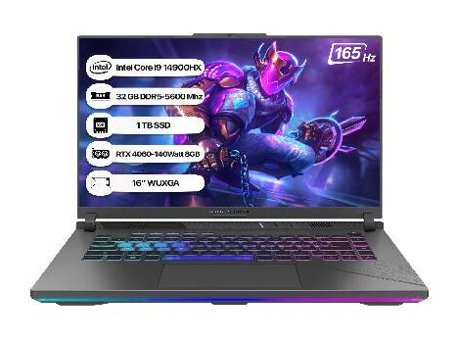 Asus ROG Strix G16 G614JVR-N3117 Harici GeForce RTX 4060 Intel Core i9 14900HX 32 GB DDR5 1 TB SSD 16 inç WUXGA Freedos Gaming Laptop