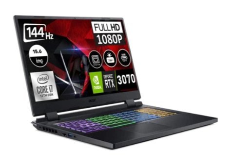 Acer Nitro 5 AN515-58 NH.QGAEY.001 Harici GeForce RTX 3070 Intel Core i7 12700H 64 GB DDR5 1 TB SSD 15.6 inç FHD Windows 11 Home Gaming Laptop