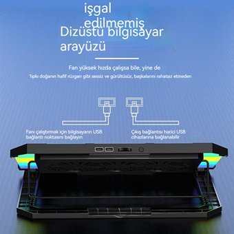 Bai Jiaying 2 Fanlı Rgb Metal 18 İnç Gaming Laptop Soğutucu
