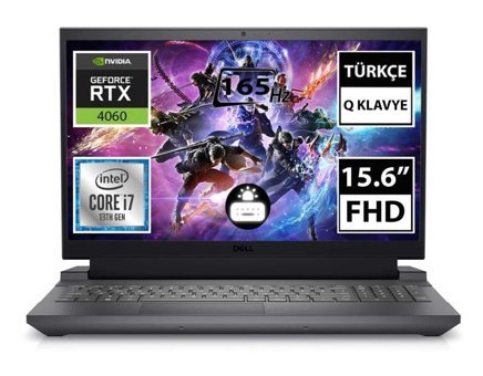 Dell NB G15 G155530012U Harici GeForce RTX 4060 Intel Core i7 13650HX 16 GB DDR5 512 GB SSD 15.6 inç FHD Ubuntu Gaming Laptop