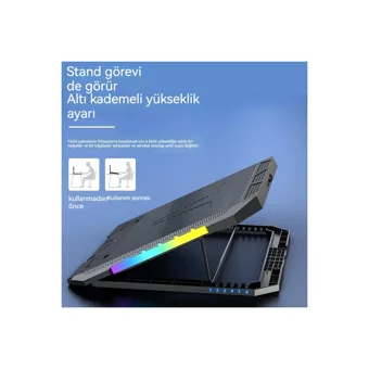 Bai Jiaying 2 Fanlı Rgb Metal 18 İnç Gaming Laptop Soğutucu