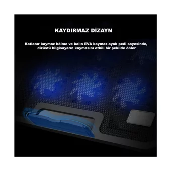 Dailytech 2600 Rpm Sessiz 6 Fanlı Alüminyum 15.6 İnç Laptop Soğutucu