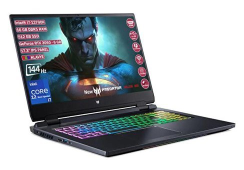 Acer Nitro PREDATOR HELİOS PH317-56-79MX NH.QGVEY.003 Harici GeForce RTX 3060 Intel Core i7 12700H 16 GB DDR5 512 GB SSD 17.3 inç FHD Freedos Gaming Laptop