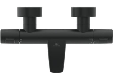 Ideal Standard Ceratherm Pirinç Çiftli Çevirmeli Dereceli Yarı Ankastre Kare Banyo Bataryası Siyah
