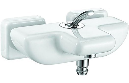E.C.A 104102447 Pirinç Çiftli Aç Kapa Solo Kare Banyo Bataryası Beyaz