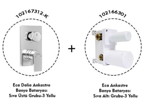 E.C.A Dalia Pirinç Tekli Aç Kapa Ankastre Yuvarlak Banyo Bataryası Krom