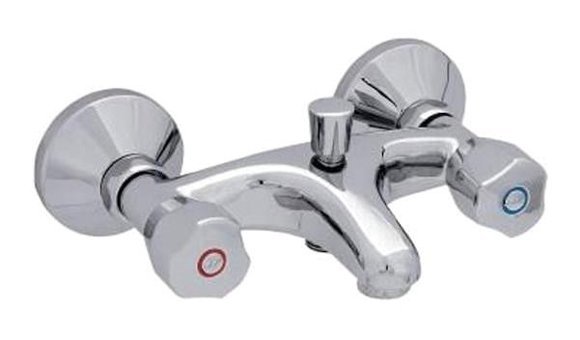 E.C.A 102102266 Krom Kaplama Çiftli Çevirmeli Solo Kare Banyo Bataryası Krom