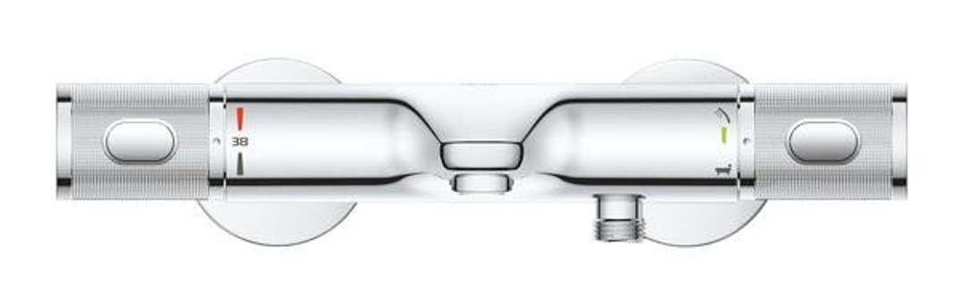 Grohe 1000 Performance Krom Kaplama Çiftli Çevirmeli Dereceli Yarı Ankastre Kare Banyo Bataryası Krom