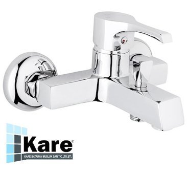 Kare Majestic Pirinç Çiftli Aç Kapa Yarı Ankastre Kare Banyo Bataryası Krom