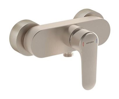 Artema A4272634 Pirinç Çiftli Aç Kapa Ankastre Kare Banyo Bataryası Fırçalı Nikel