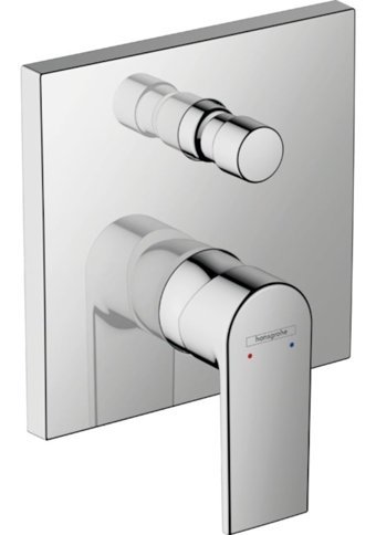 Hansgrohe Vernis Shape Pirinç Tekli Aç Kapa Ankastre Kare Banyo Bataryası Krom