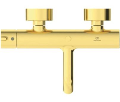 Ideal Standard Joy Pirinç Çiftli Çevirmeli Yarı Ankastre Kuğu Banyo Bataryası Altın