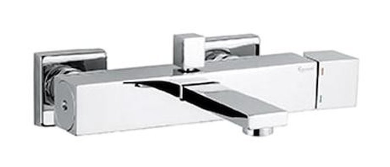 Emmevi CR. 26001 Çelik Çiftli Çevirmeli Solo Kare Banyo Bataryası Krom