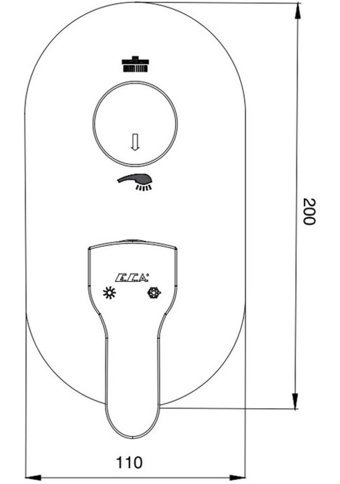 E.C.A 102167209-EDE Krom Kaplama Çiftli Aç Kapa Ankastre Yuvarlak Banyo Bataryası Krom