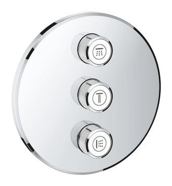 Grohe Grohtherm Krom Kaplama Tekli Basmalı Ankastre Kare Banyo Bataryası Krom