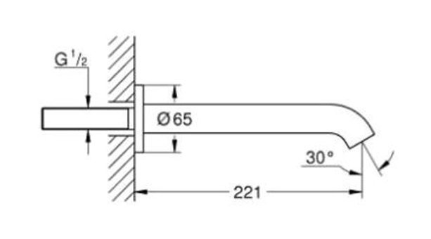 Grohe 13449EN1 Krom Kaplama Tekli Yarı Ankastre Kuğu Banyo Bataryası Krom