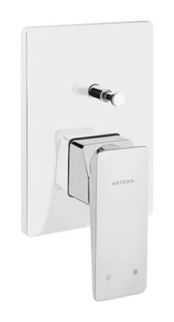 Vitra A42395 Krom Kaplama Çiftli Aç Kapa Ankastre Kare Banyo Bataryası Krom