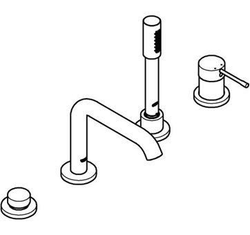 Grohe 19578A01 Krom Kaplama Çiftli Aç Kapa Ankastre Kare Banyo Bataryası Siyah