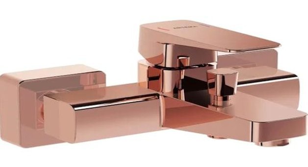 Vitra A4273726 Pirinç Çiftli Aç Kapa Ankastre Kare Banyo Bataryası Bakır