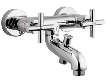Gpd BNB05 Pirinç Çiftli Çevirmeli Yarı Ankastre Kare Banyo Bataryası Krom