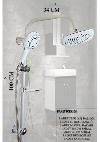 Tesitay Pirinç Çiftli Aç Kapa Banyo Bataryası Beyaz